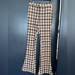 Checkered Flare Pants | Size 4
